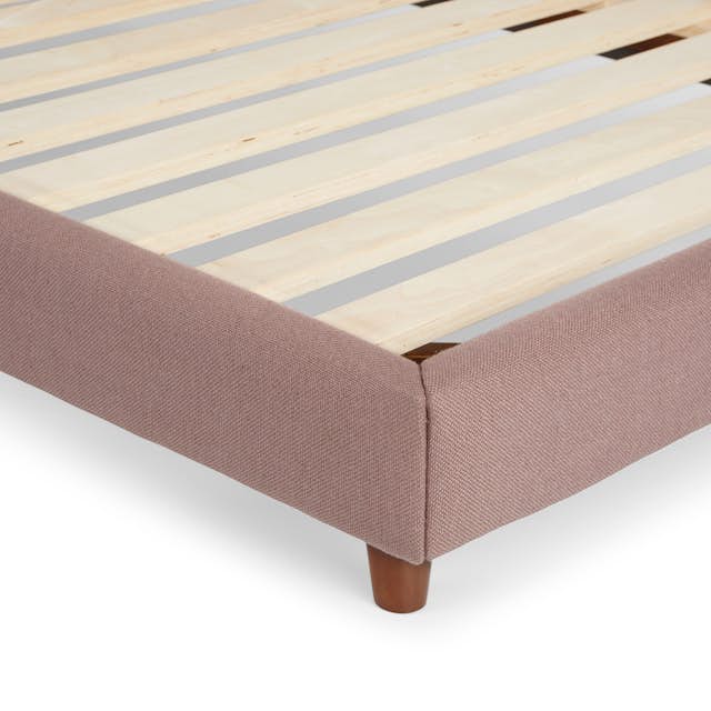 Tessu Sprout Pink Fabric TwinSized Bed Frame w/ Headboard Article