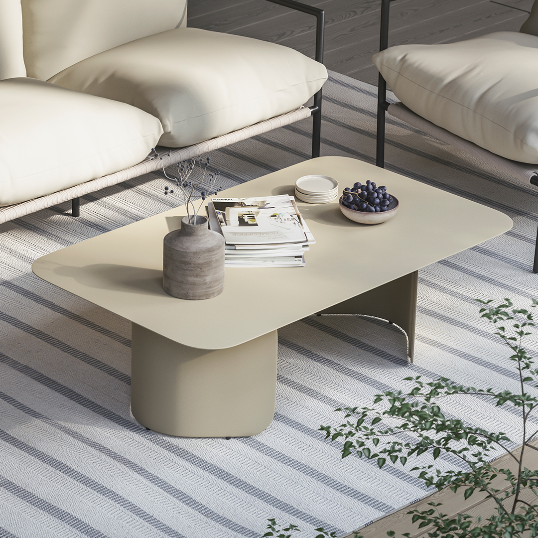 Skane Taupe & Powder Coated Steel Outdoor Coffee Table | Article