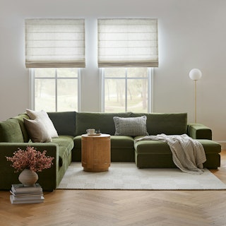 Beta 133.5" Right Modular Conversational Sectional - Cypress Green