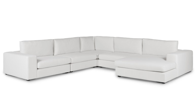Beta Quartz White Right Conversational Sectional - Primary View 1 of 10 (Open Fullscreen View).