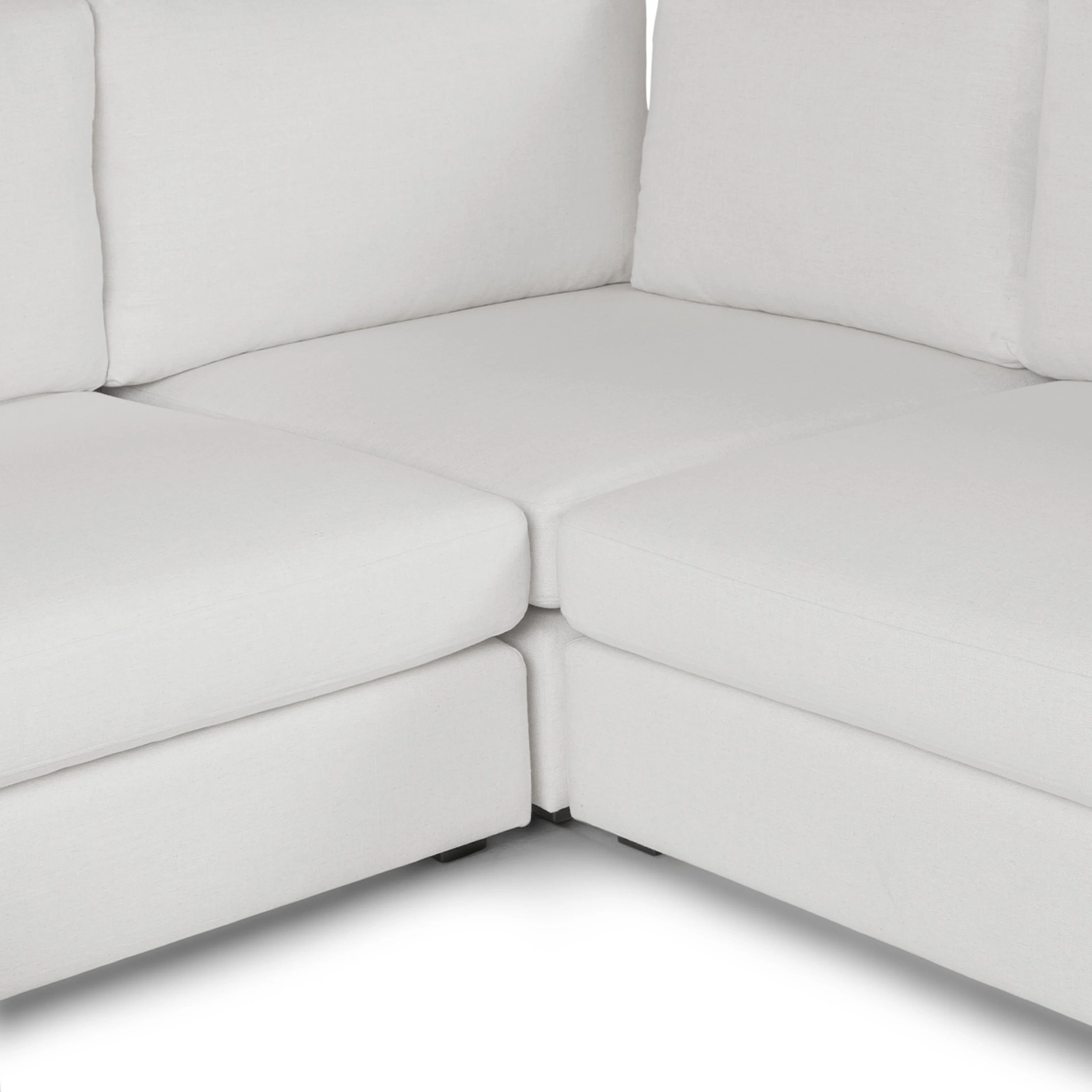 Beta 133.5" Left Modular Conversational Sectional - Quartz White