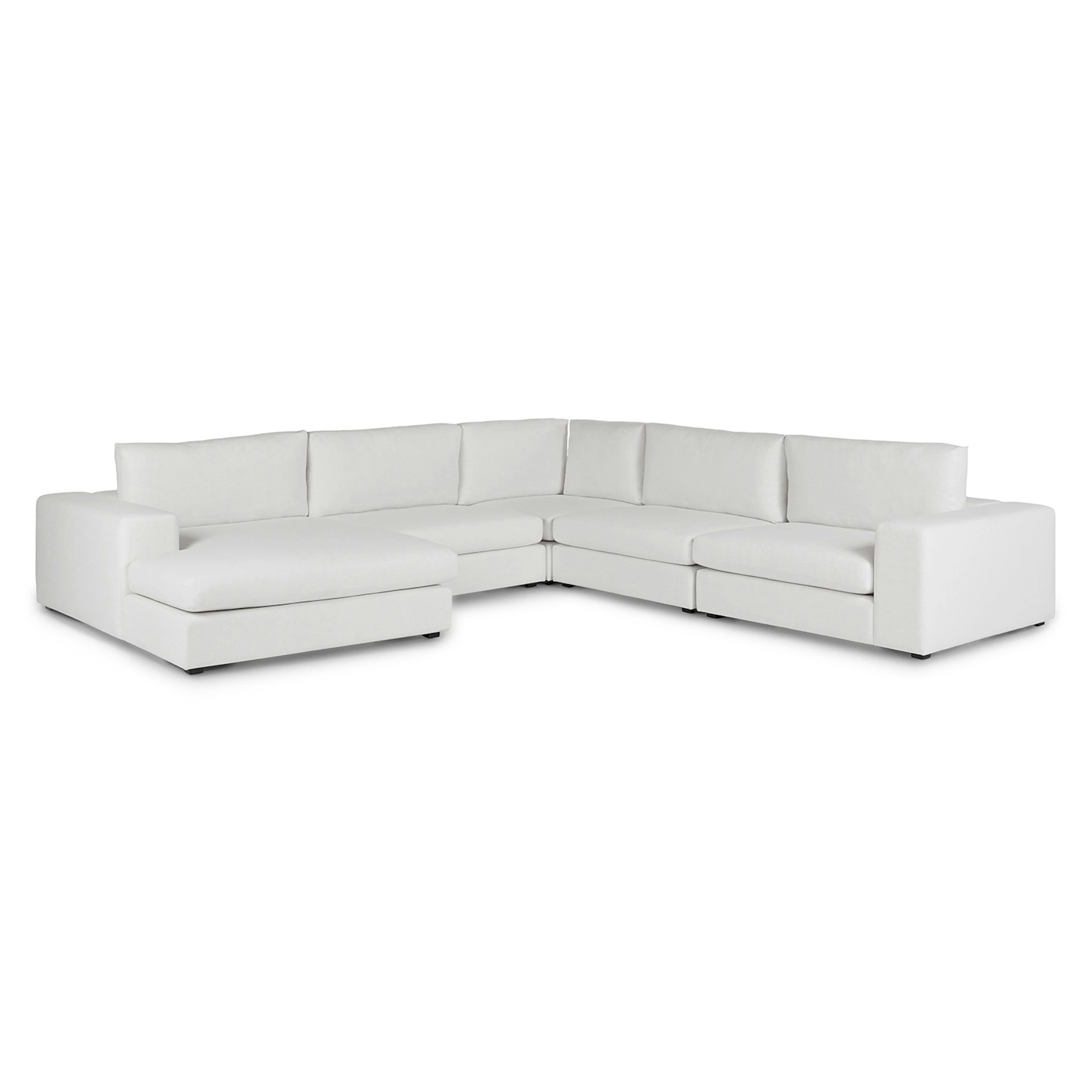 Beta 133.5" Left Modular Conversational Sectional - Quartz White