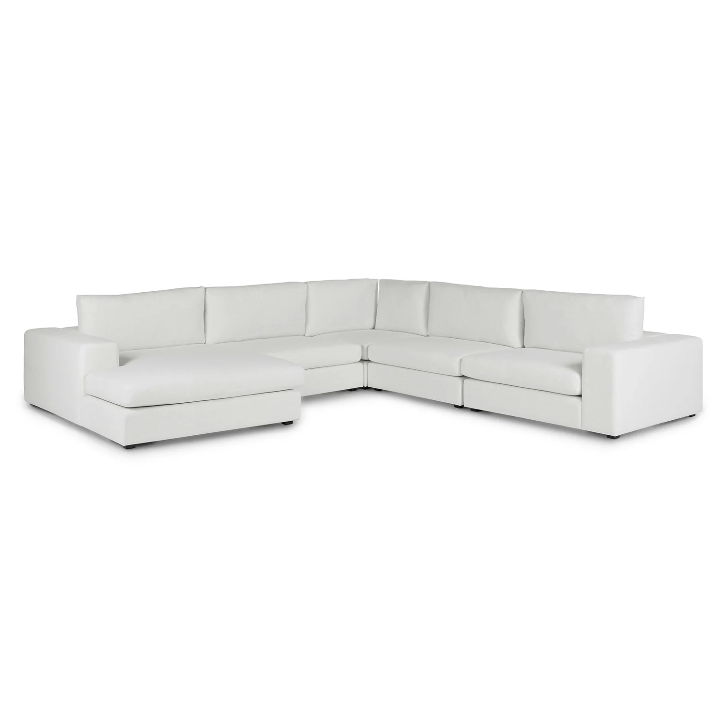 Beta 133.5" Left Modular Conversational Sectional - Quartz White