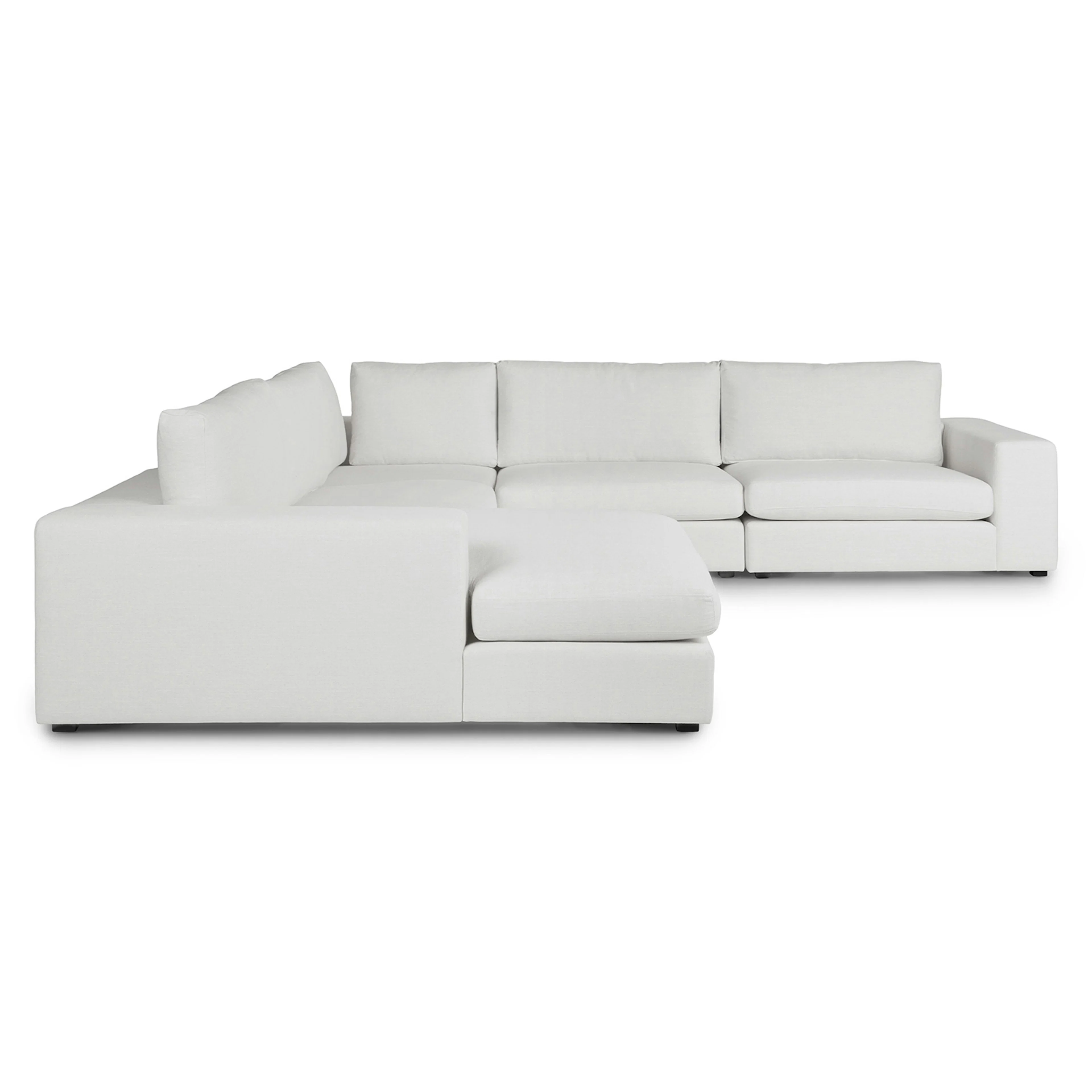 Beta 133.5" Left Modular Conversational Sectional - Quartz White