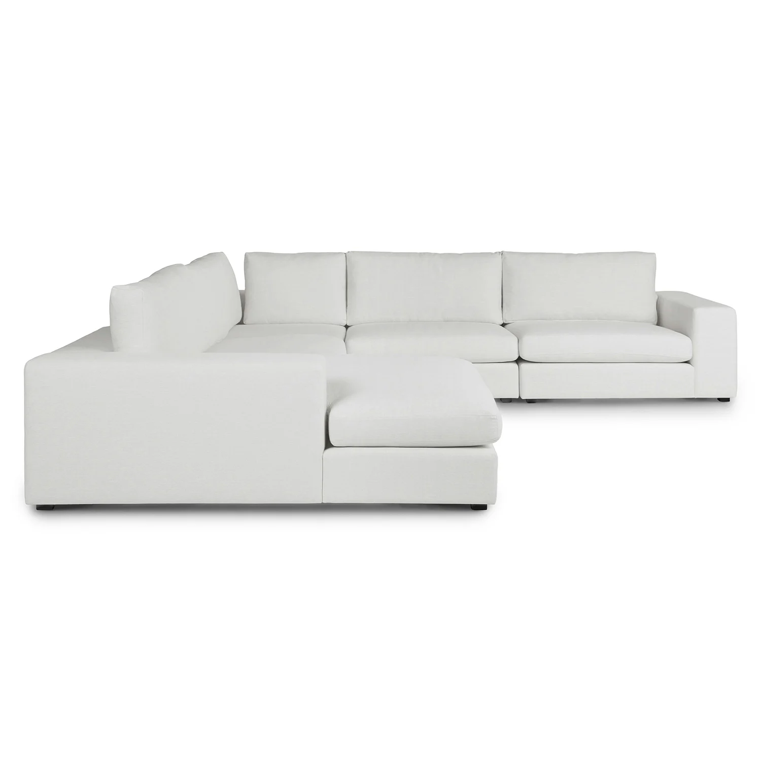 Beta 133.5" Left Modular Conversational Sectional - Quartz White