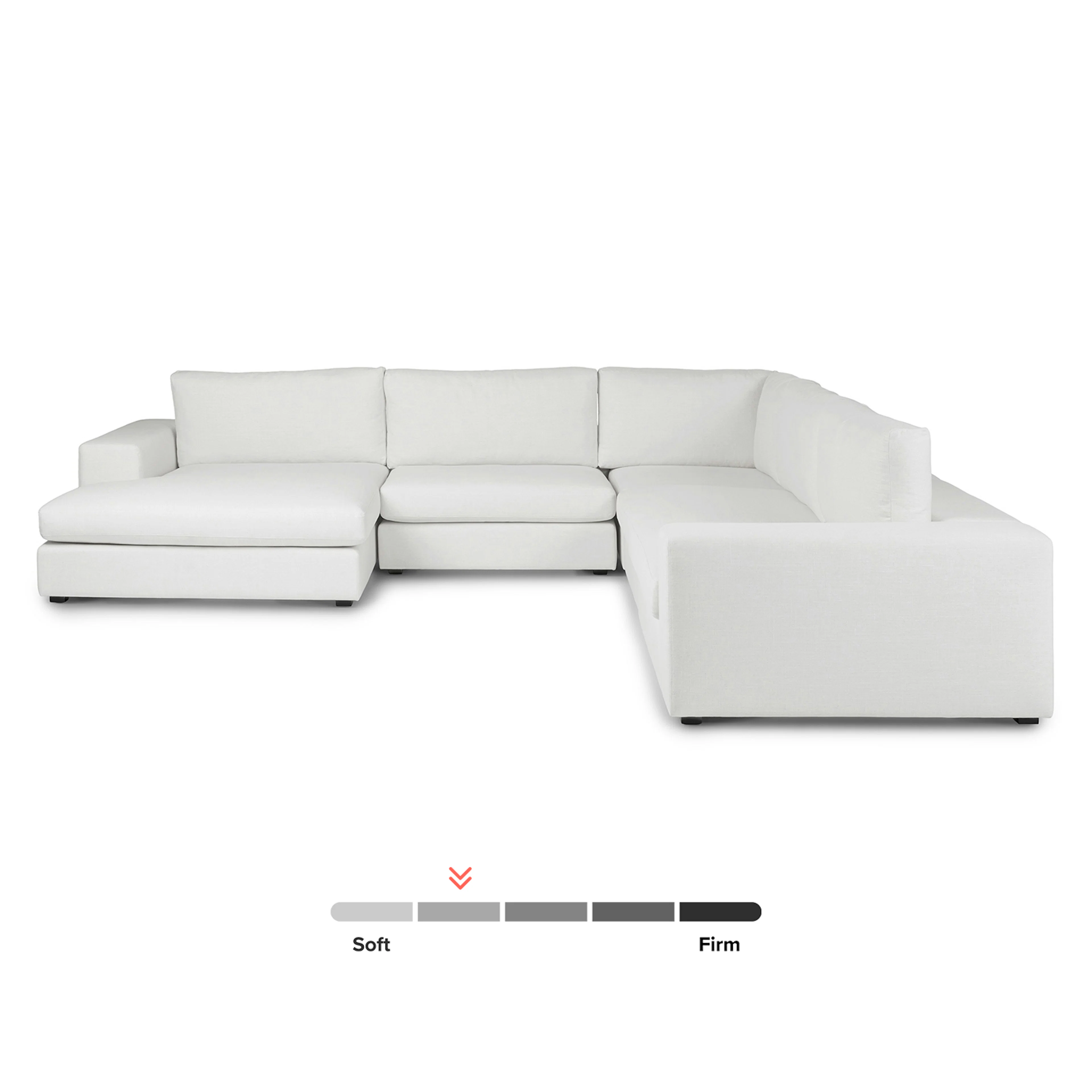 Beta 133.5" Left Modular Conversational Sectional - Quartz White