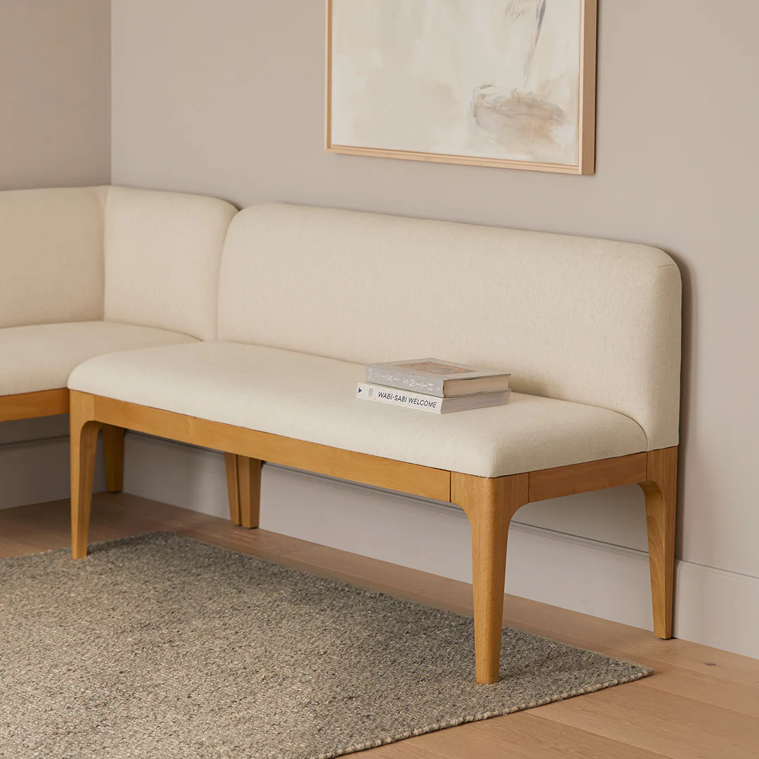 Rosin 53" Armless Banquette - Oak and Sand Ivory