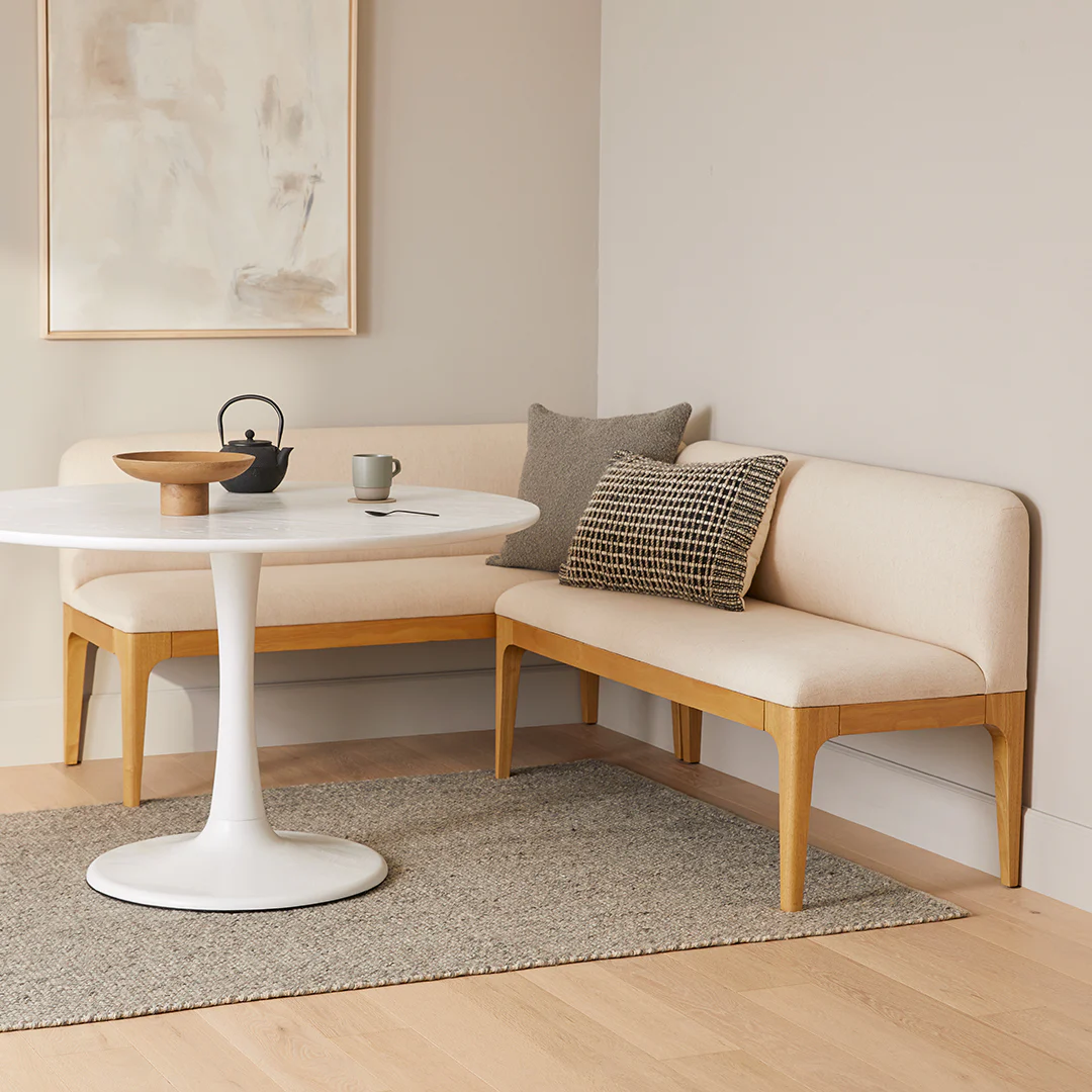 Rosin 53" Armless Banquette - Oak and Sand Ivory