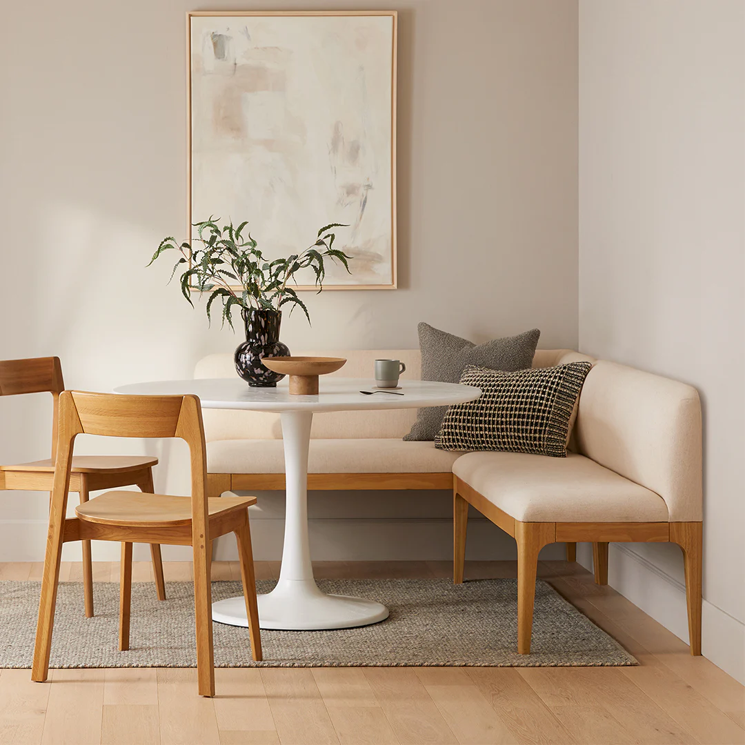 Rosin 53" Armless Banquette - Oak and Sand Ivory
