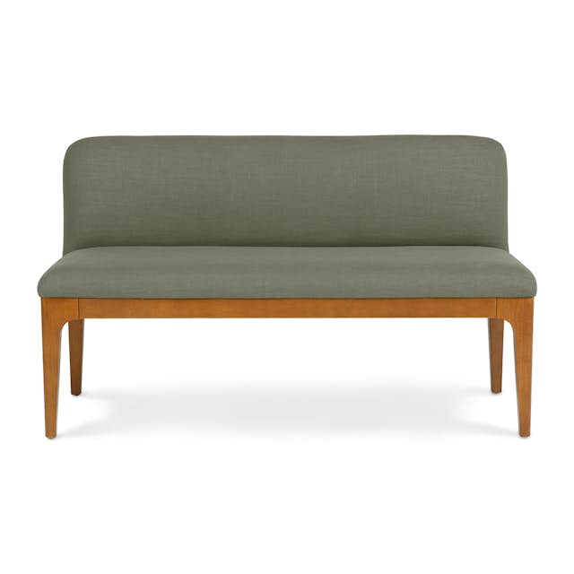 Rosin 53" Armless Banquette - Smoked Oak and Welsh Green