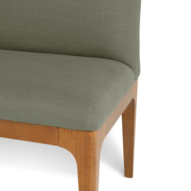 Rosin 53" Armless Banquette - Smoked Oak and Welsh Green