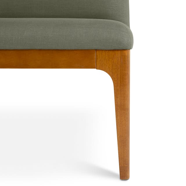 Rosin 53" Armless Banquette - Smoked Oak and Welsh Green