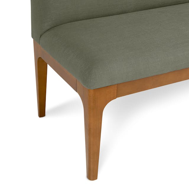 Rosin 53" Armless Banquette - Smoked Oak and Welsh Green