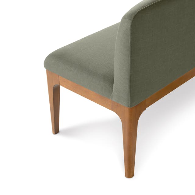 Rosin 53" Armless Banquette - Smoked Oak and Welsh Green
