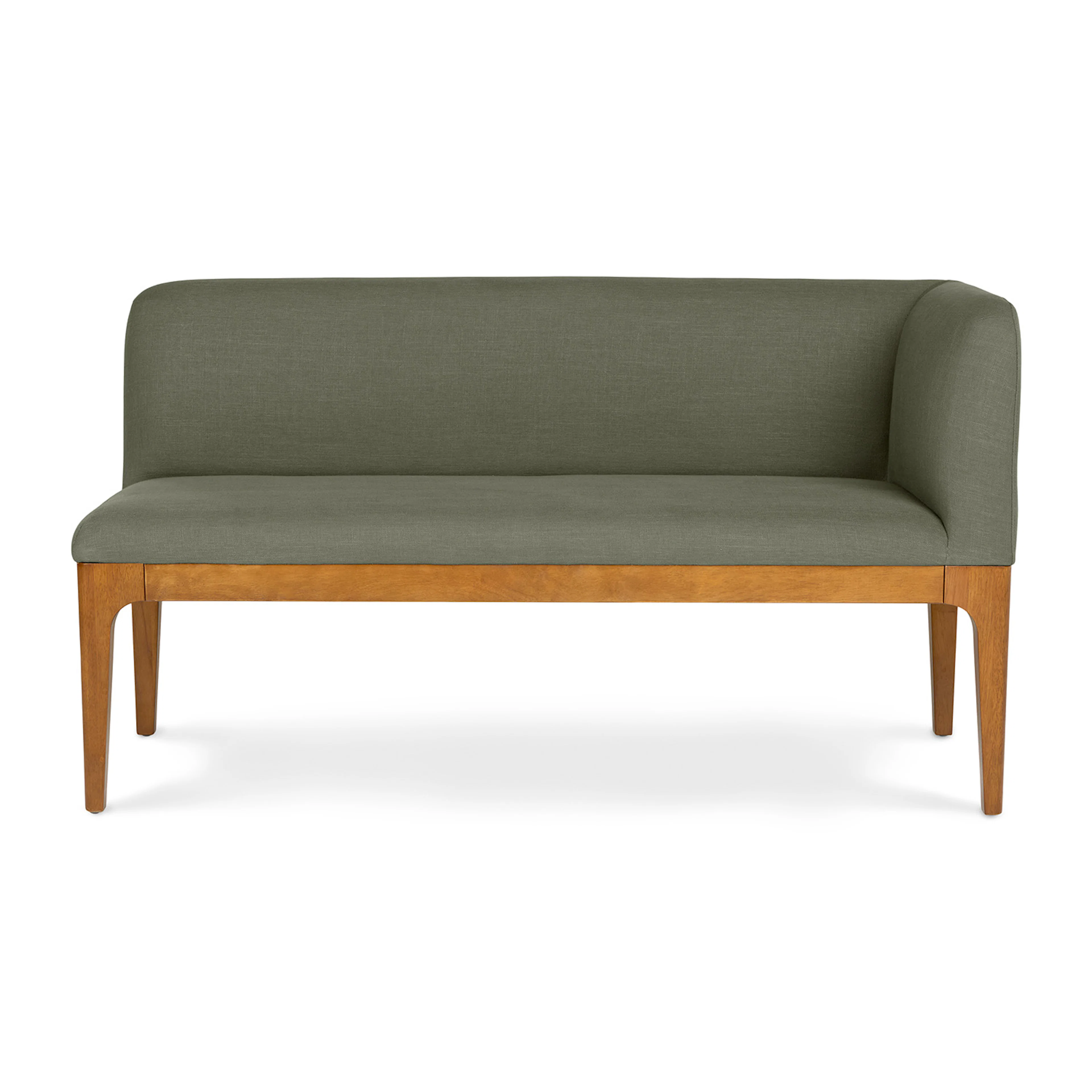 Rosin 56.75" Right Corner Banquette - Smoked Oak and Welsh Green