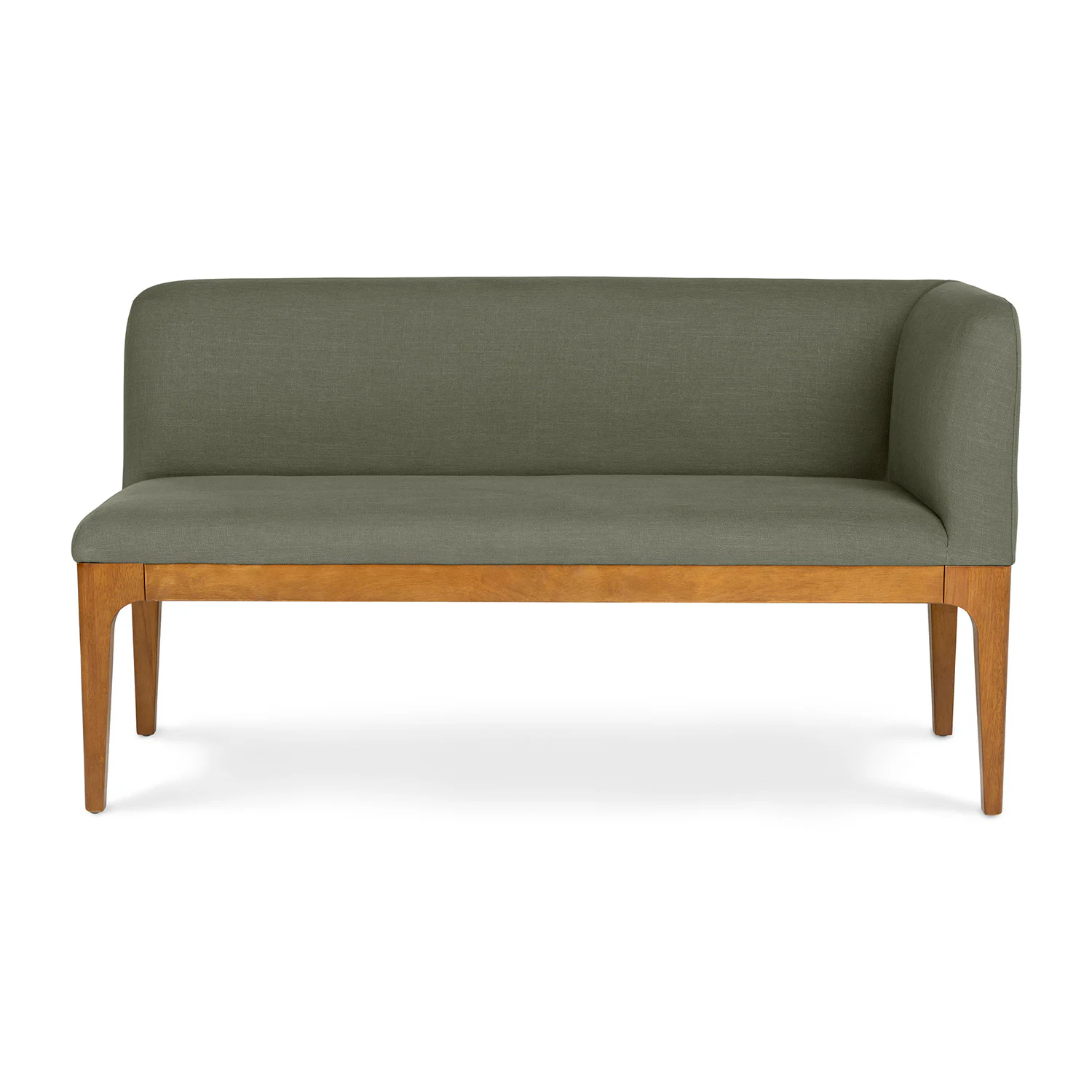 Rosin 56.75" Right Corner Banquette - Smoked Oak and Welsh Green