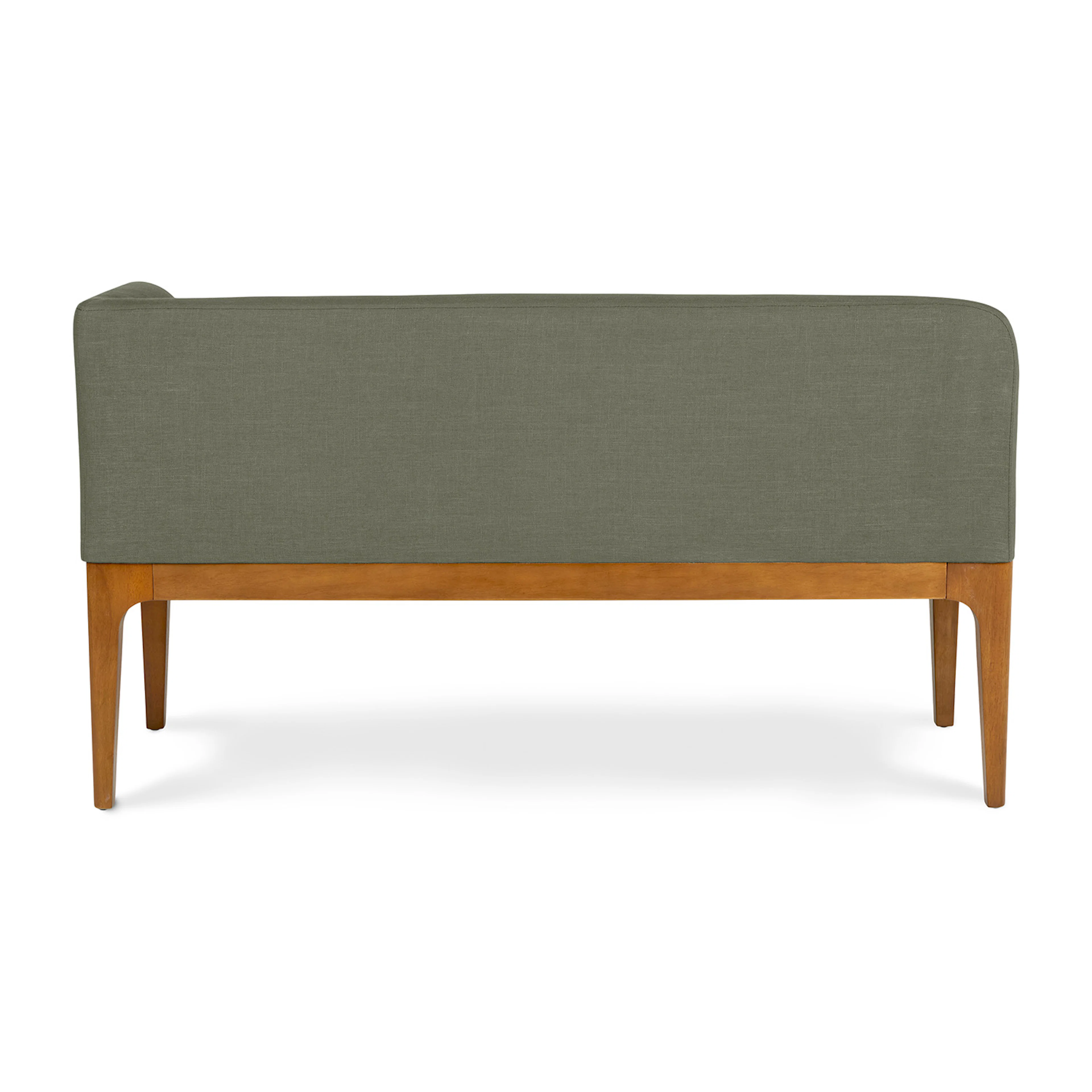 Rosin 56.75" Right Corner Banquette - Smoked Oak and Welsh Green