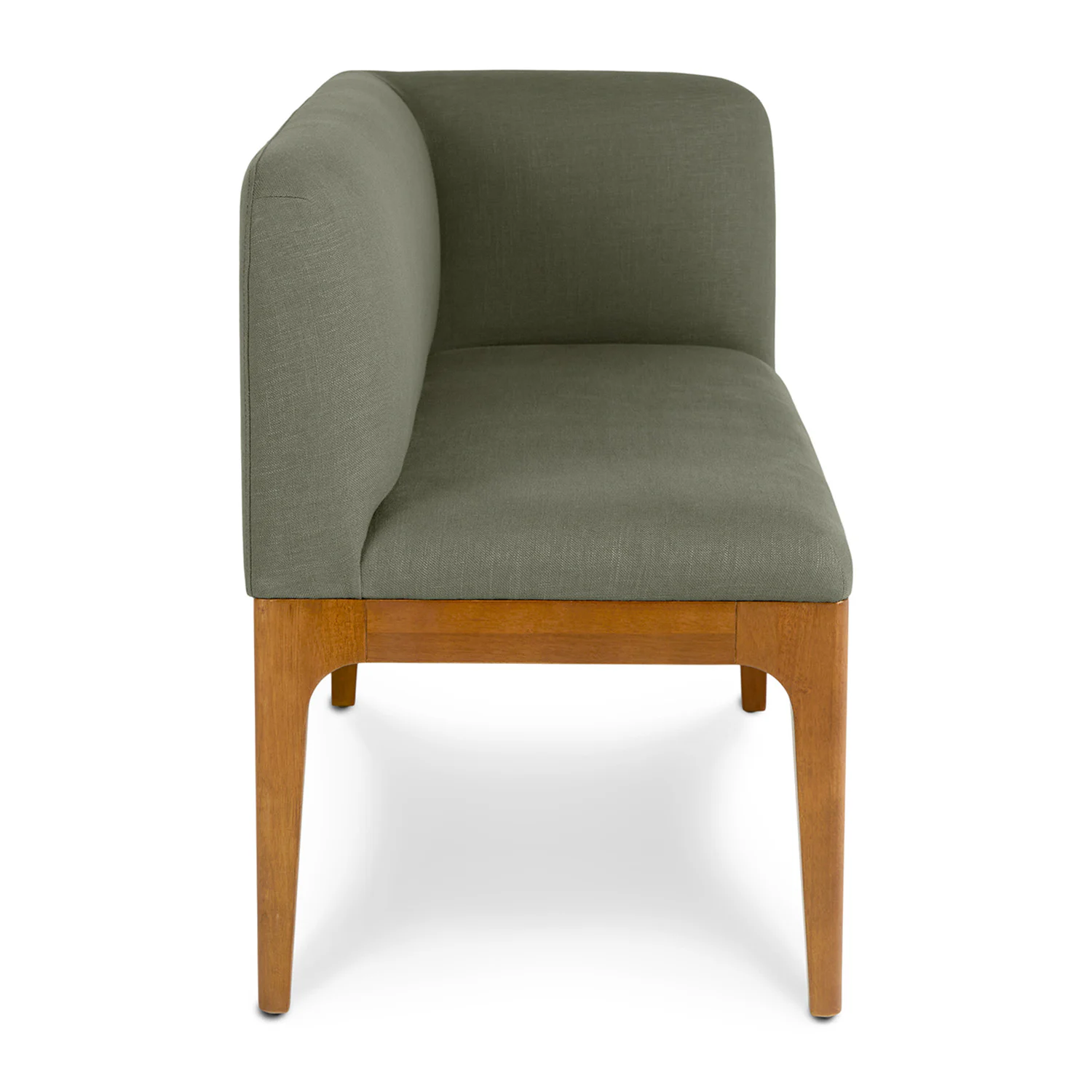 Rosin 56.75" Right Corner Banquette - Smoked Oak and Welsh Green
