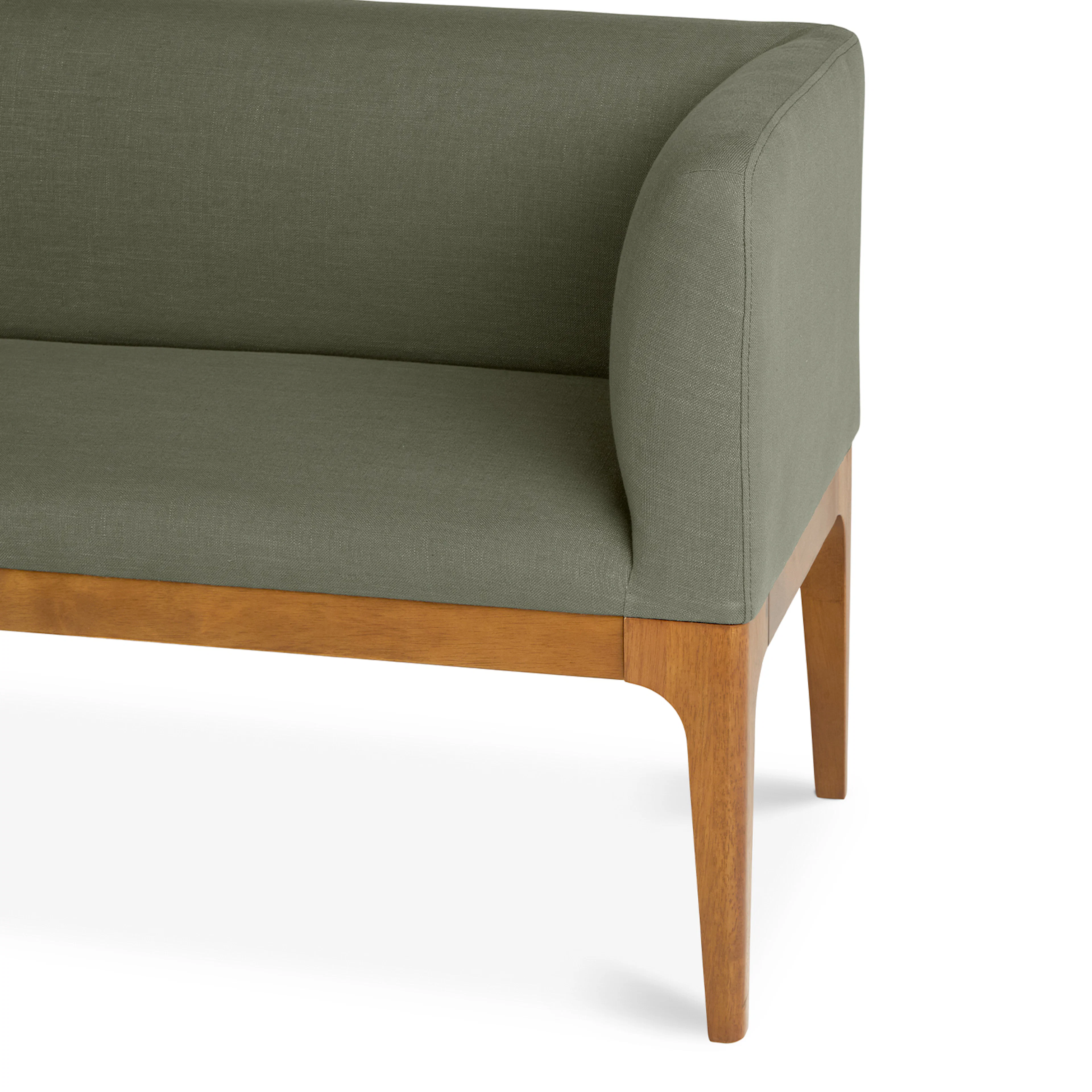 Rosin 56.75" Right Corner Banquette - Smoked Oak and Welsh Green