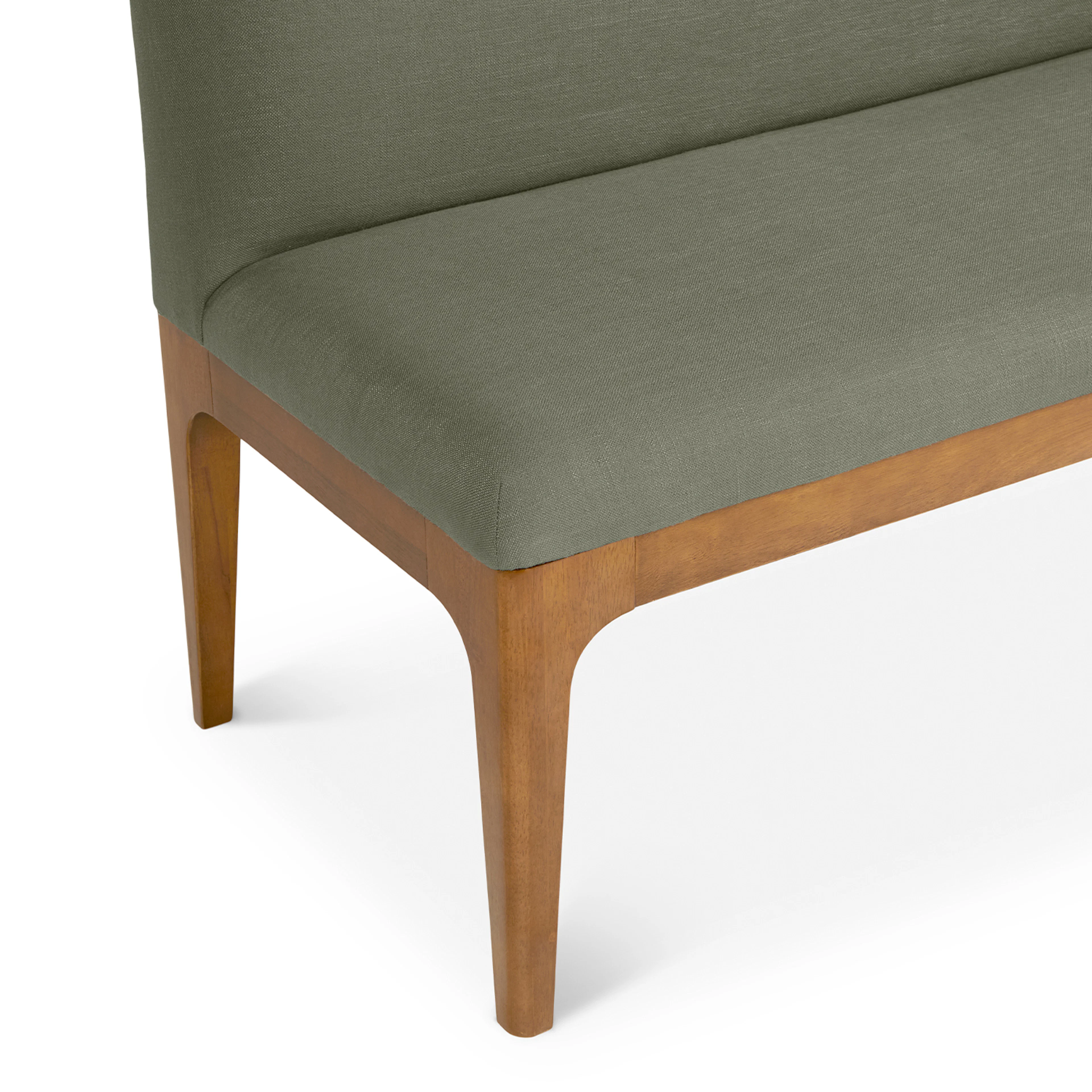 Rosin 56.75" Right Corner Banquette - Smoked Oak and Welsh Green