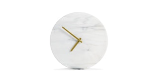 Maris White Marble Clock - Primary View 1 of 8 (Click To Zoom).