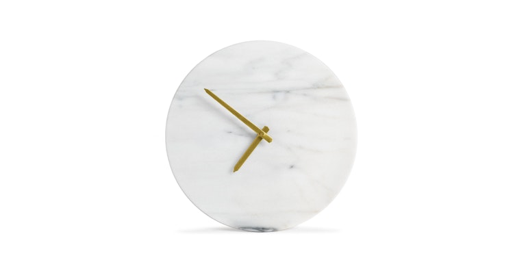 Maris White Marble Clock - Primary View 1 of 8 (Open Fullscreen View).