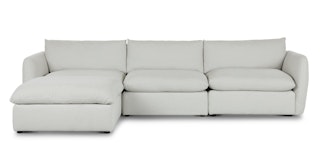 Leigh Silver Ivory Reversible Sectional