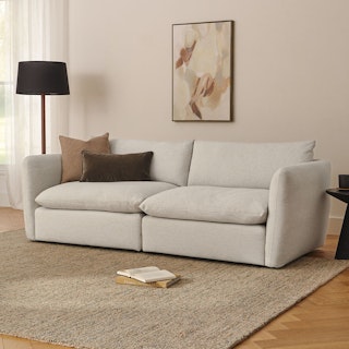 Leigh Silver Ivory 92" Modular Sofa