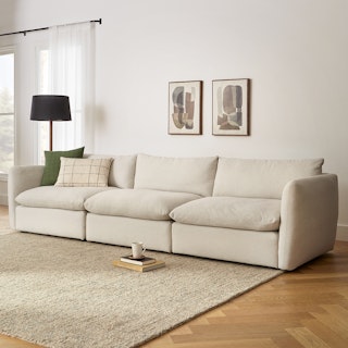 Leigh 131.5" Modular Sofa - Silver Ivory