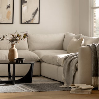 Leigh 41" Corner Chair Module - Silver Ivory