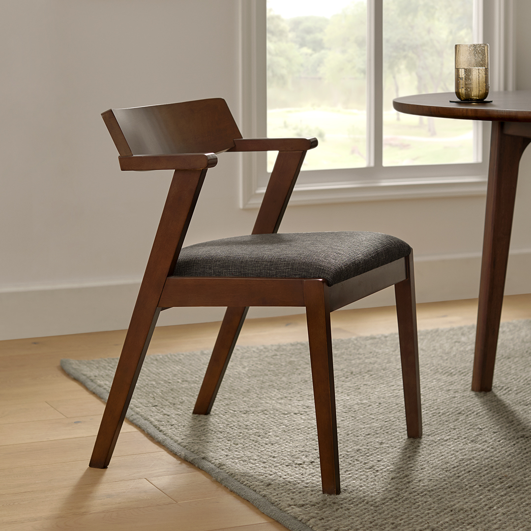 Walnut & Black Licorice Fabric Dining Chair | Zola | Article