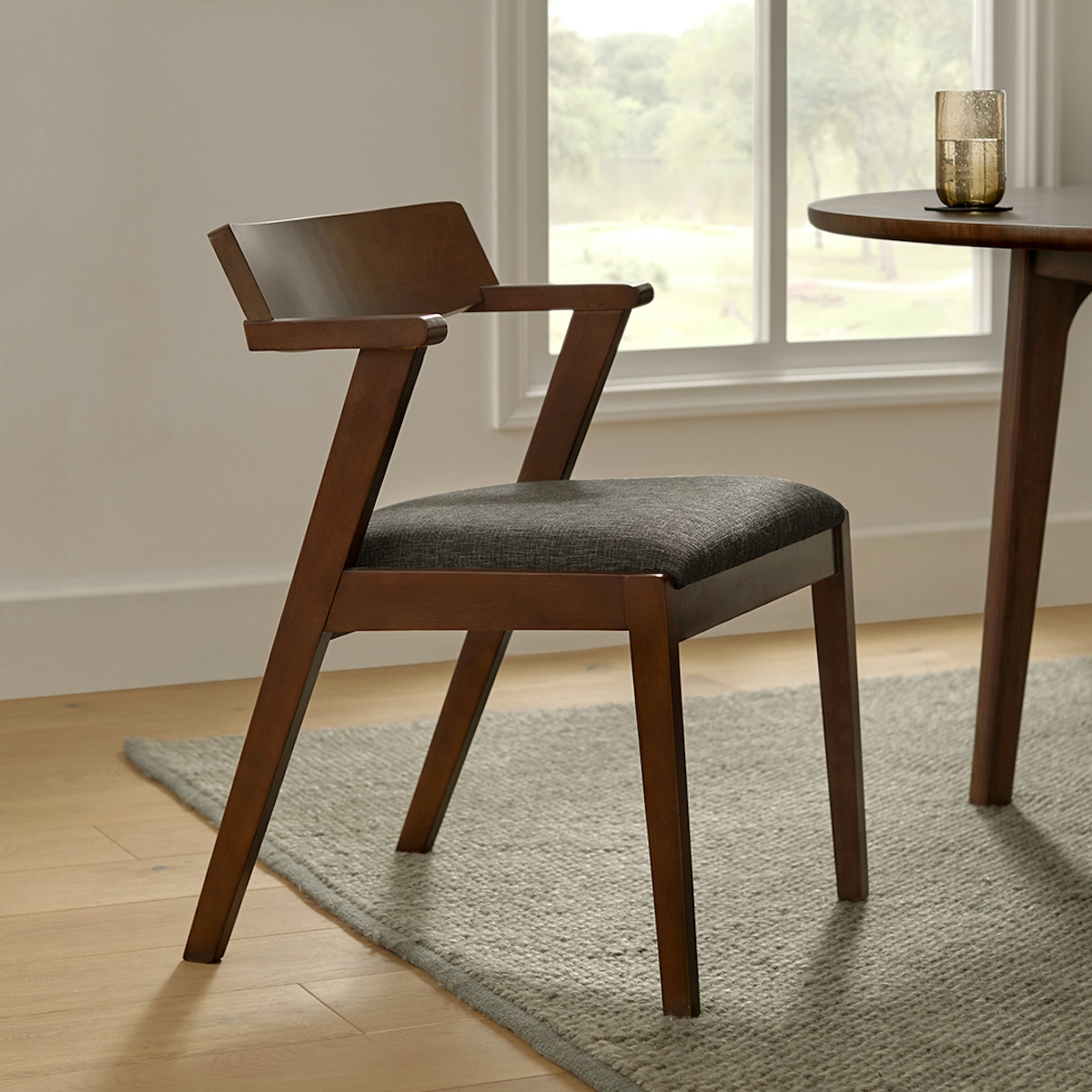 Walnut Black Licorice Fabric Dining Chair Zola Article