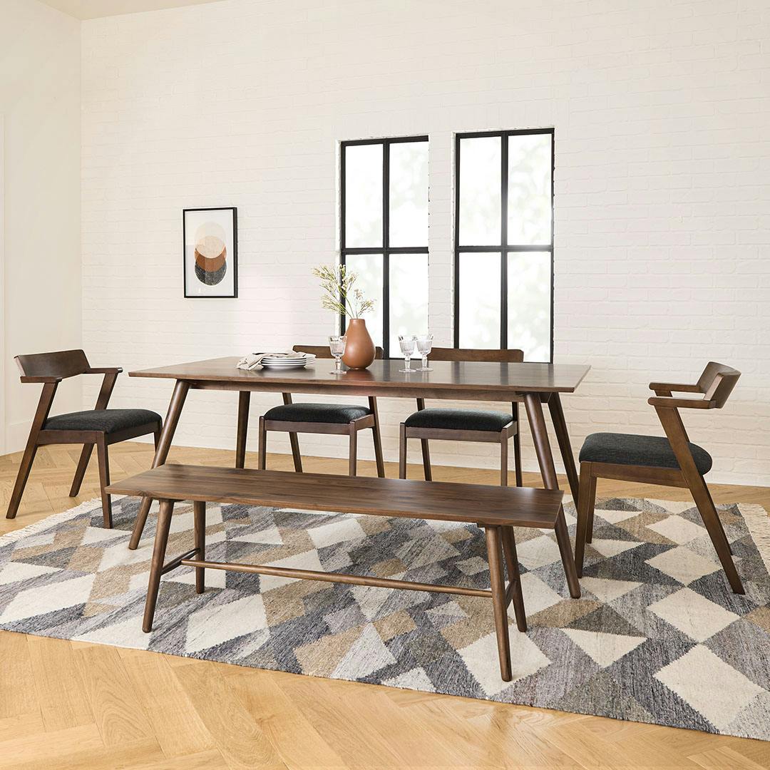 Walnut & Black Licorice Fabric Dining Chair | Zola | Article