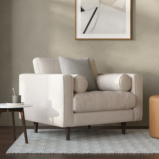 Sven 42" Tufted Lounge Chair - Biscuit Cream