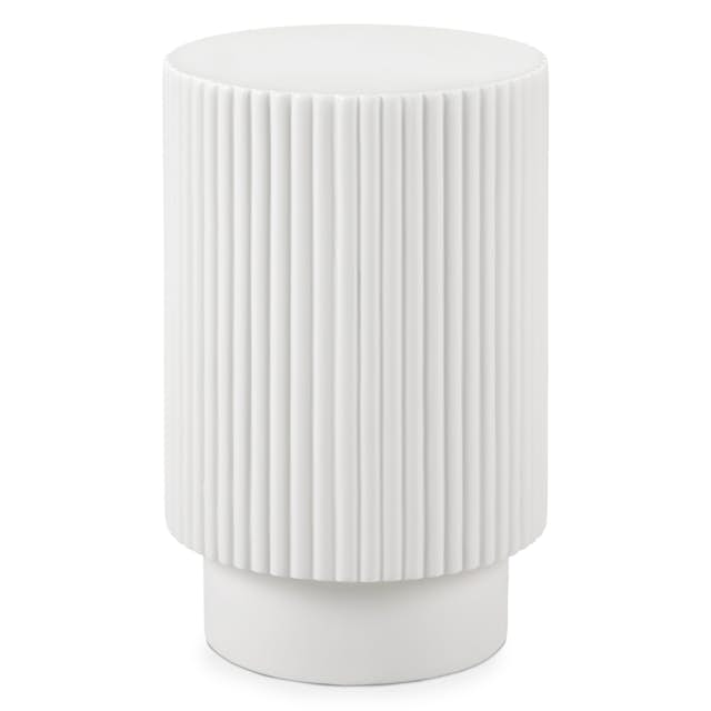 Nordens Soft White Concrete Fluted Side Table | Article