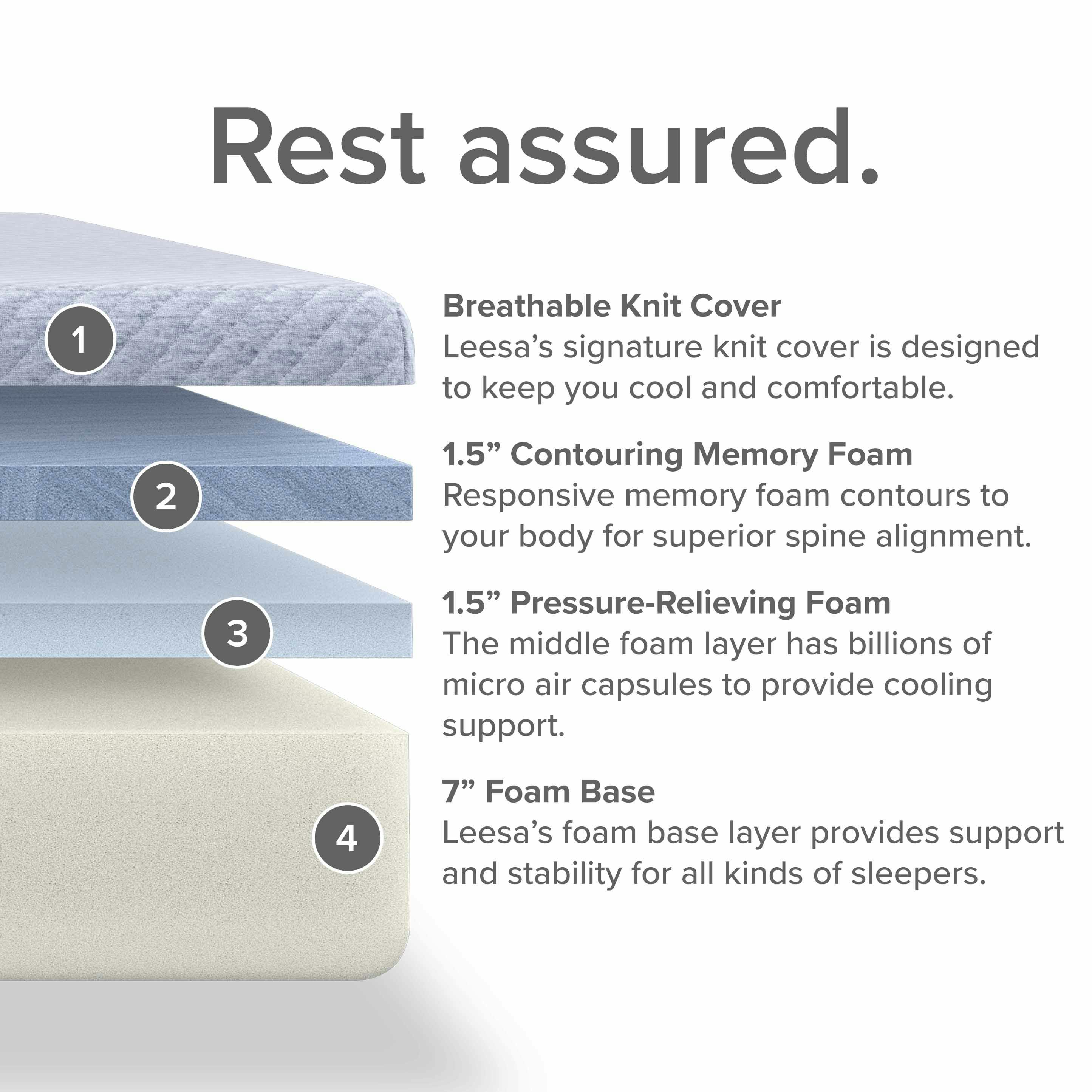 Leesa Studio King Memory Foam Mattress, Shop Article today! UPC