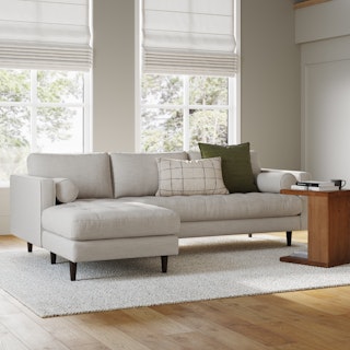 Sven 100" Tufted Left Sectional - Biscuit Cream