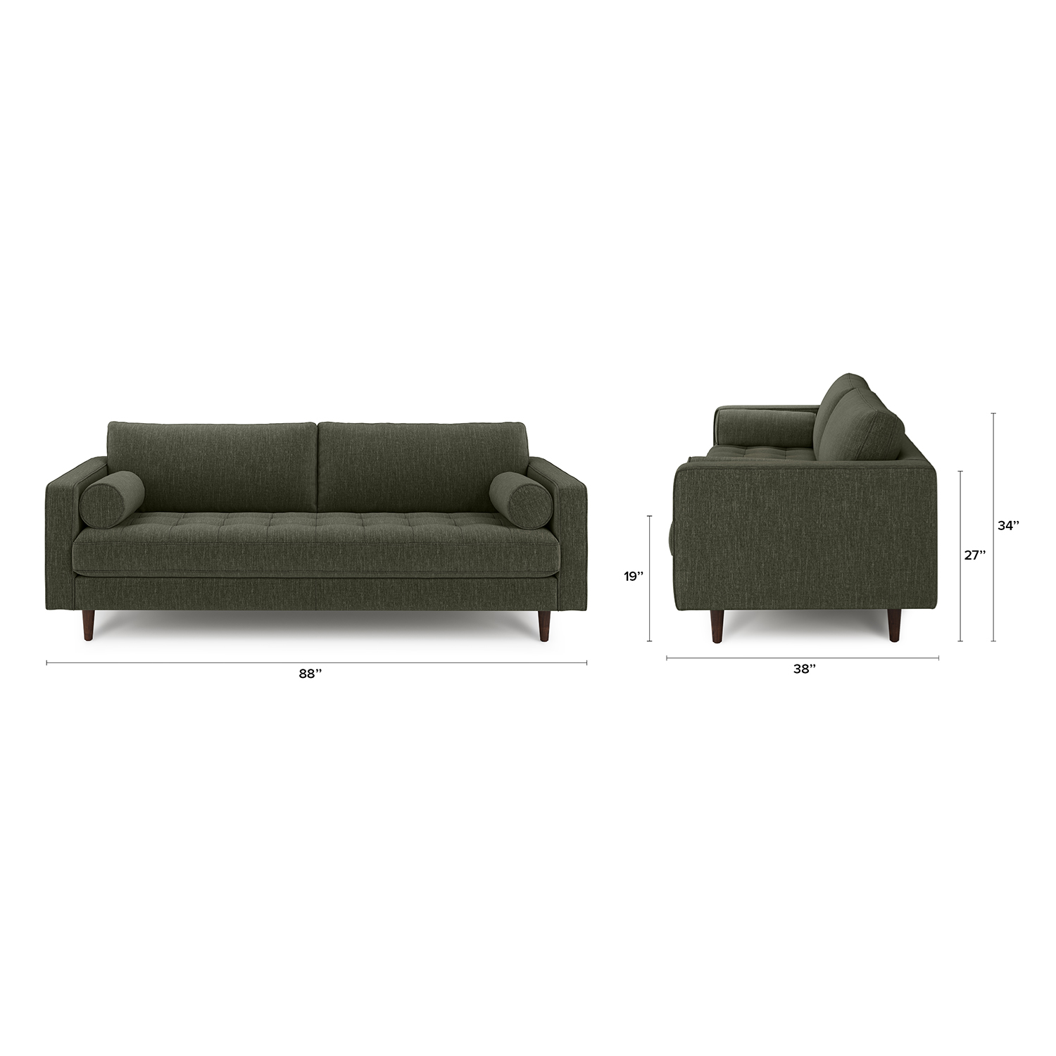 Sven Fir Green Tufted Sofa | Article