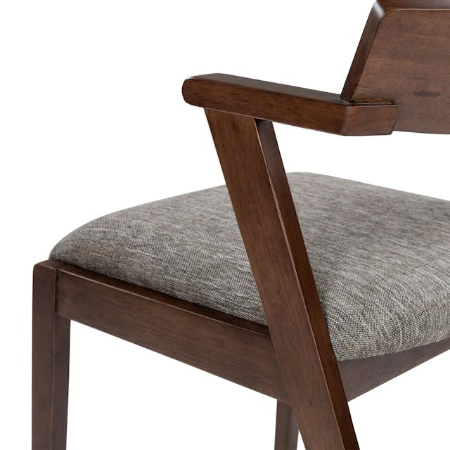 Walnut & Volcanic Gray Fabric Dining Chair Zola Article