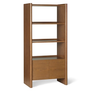 Torme 34" Bookcase with Storage, Tall - Smoked Oak