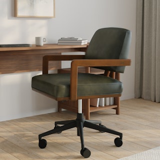 Aquila Leather Office Chair - Charme Green