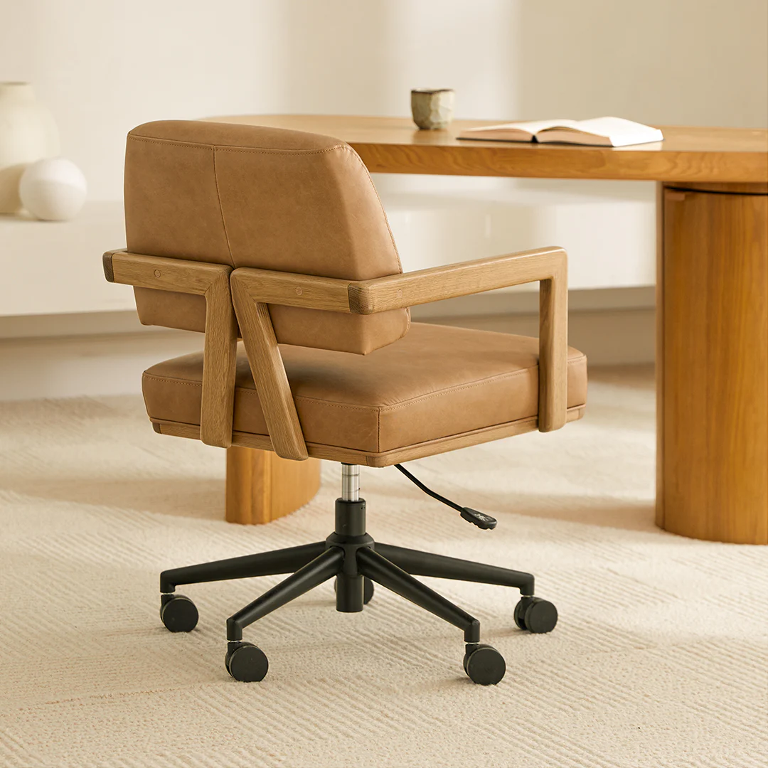 Aquila Leather Office Chair - Charme Tan