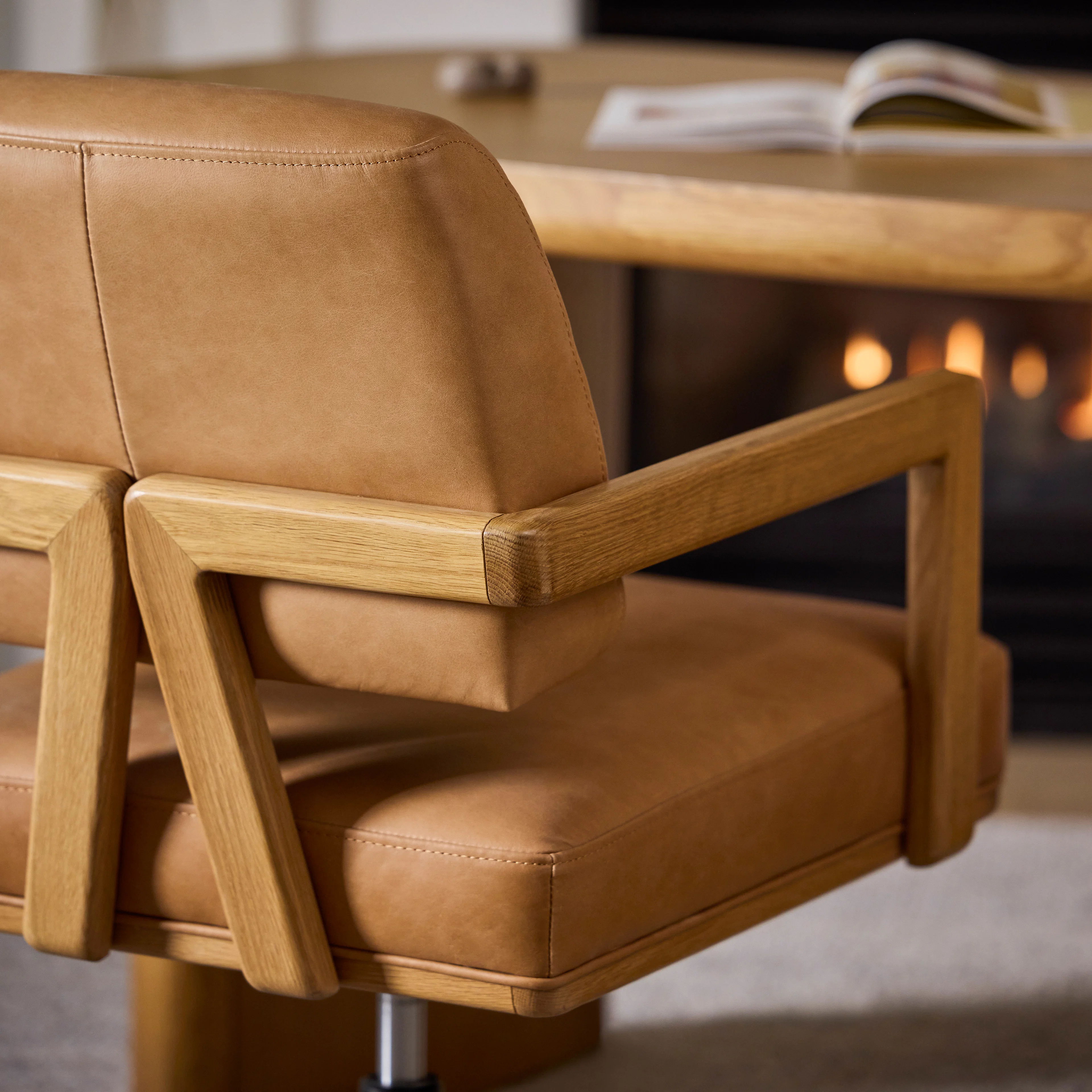 Aquila Leather Office Chair - Charme Tan