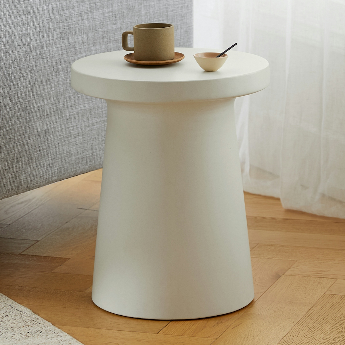 Cabeo White Tall Concrete Side Table | Article