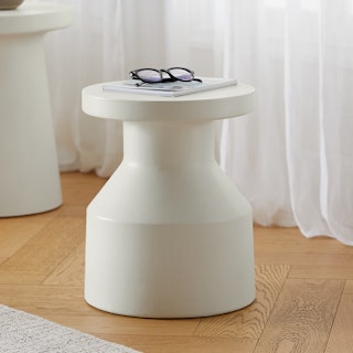 Cabeo White Short Side Table