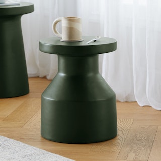 Cabeo Short Concrete Side Table - Dark Olive