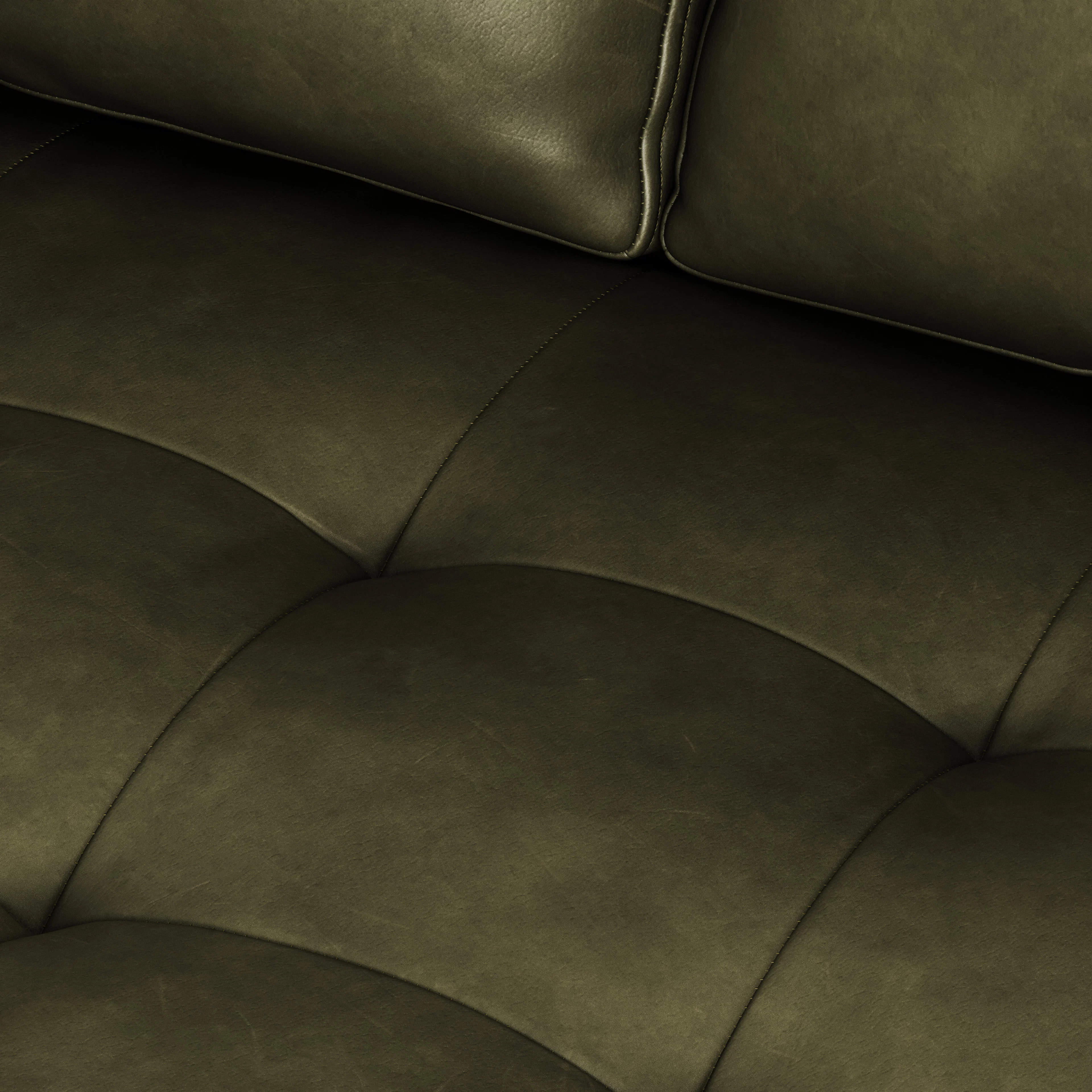 Sven 88" Tufted Leather Sofa - Charme Green