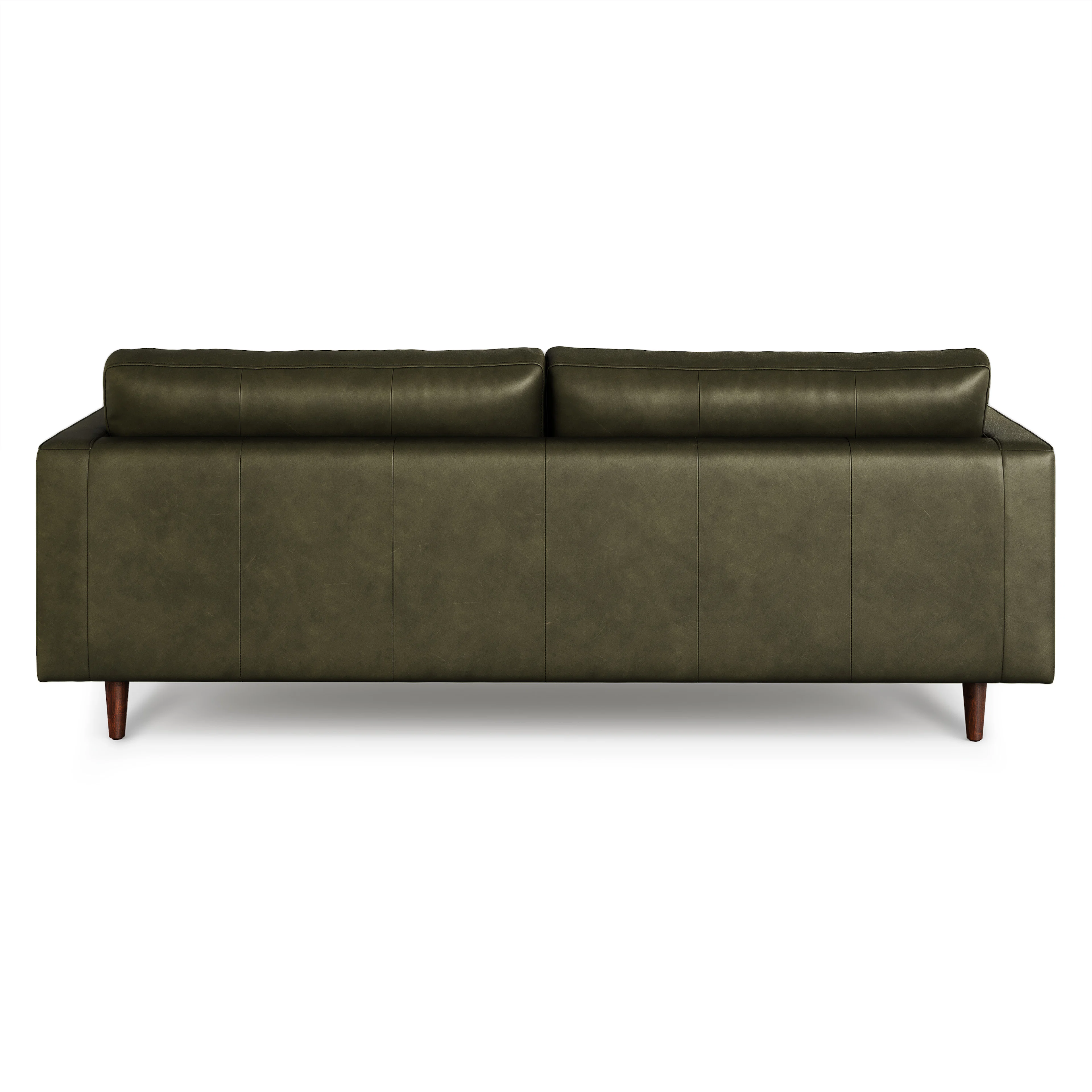 Sven 88" Tufted Leather Sofa - Charme Green
