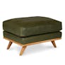 Timber 31" Leather Ottoman - Charme Green