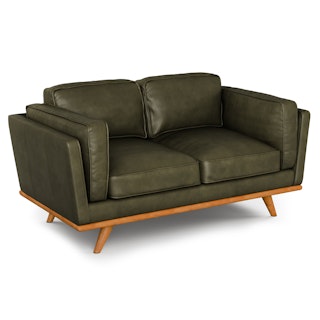 Timber 66.5" Leather Loveseat - Charme Green